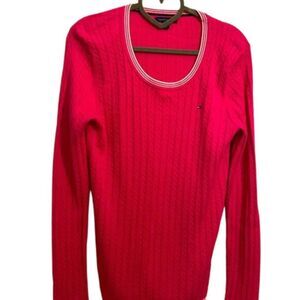 Tommy Hilfiger Ribbed Hot Pink Med.  Sweater            LSWT062